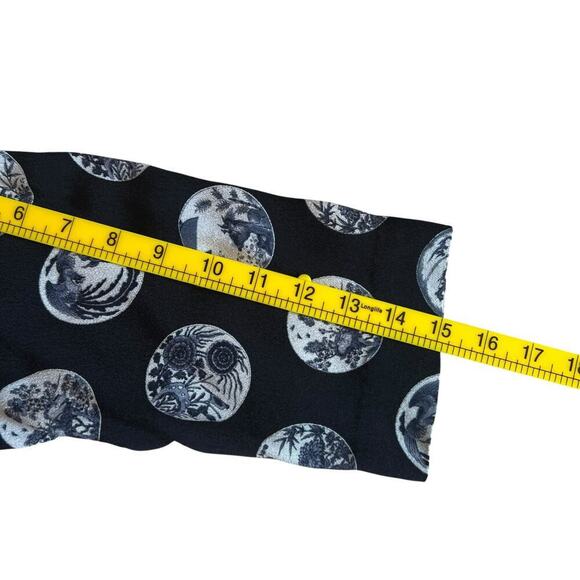 & Other Stories Women's Asian Lunar Print Mini Dress Quarter Sleeves Blue Sz 2 - Picture 9 of 10